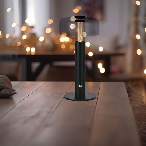 Lampă de birou LED reglabilă, reîncărcabilă, 1W, 5V, 3000K, 1800 mAh, neagră