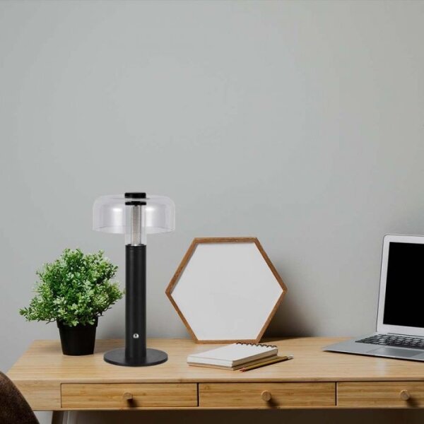 Lampă de birou LED reglabilă, reîncărcabilă, 1W, 5V, 3000K, 1800 mAh, neagră