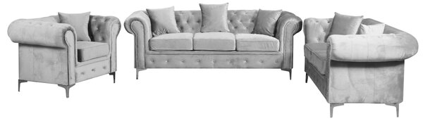 KONDELA Fotoliu de lux, stofă gri deschis Velvet, ROMANO