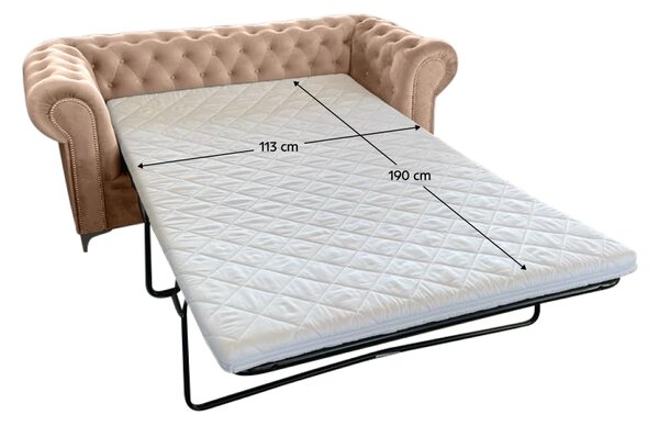 KONDELA Canapea extensibilă de lux 2 locuri, stofă maro deschis Velvet, ROMANO