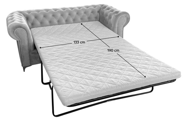 KONDELA Canapea extensibilă de lux 3 locuri, stofă gri deschis Velvet, ROMANO