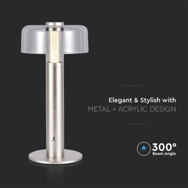 Lampă LED de birou, reglabilă, reîncărcabilă, 1W, 5V, 3000K, 1800 mAh, aurie