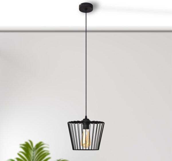 Lustră pe cablu TORRI 1xE27/15W/230V d. 23 cm negru