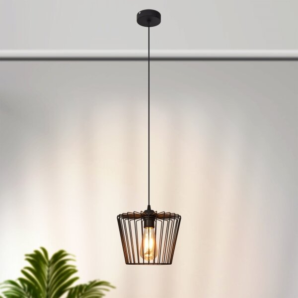 Lustră pe cablu TORRI 1xE27/15W/230V d. 23 cm negru