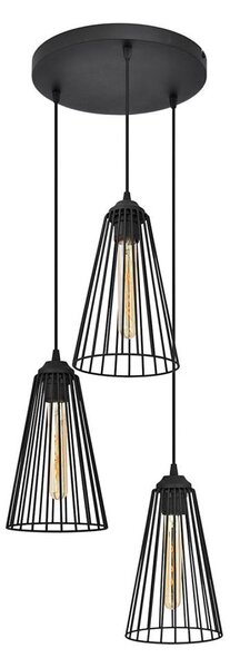 Lustră pe cablu TORRI 3xE27/15W/230V negru