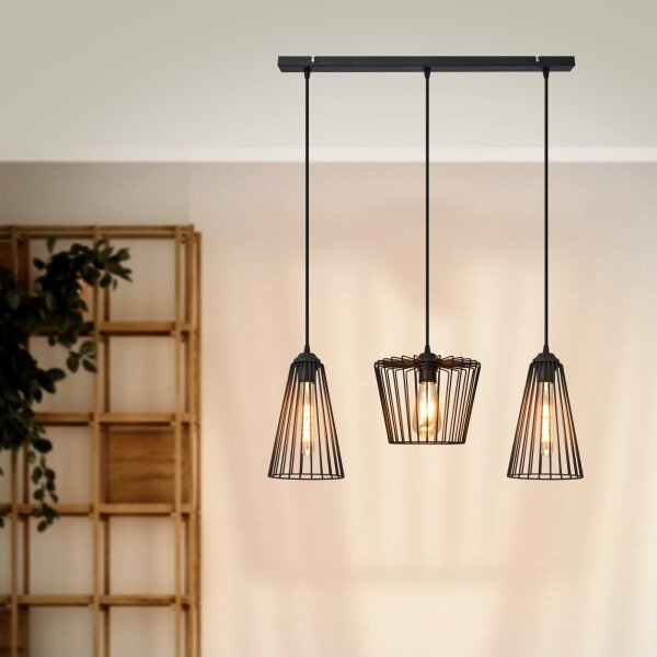 Lustră pe cablu TORRI 3xE27/15W/230V negru