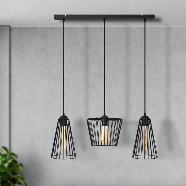 Lustră pe cablu TORRI 3xE27/15W/230V negru