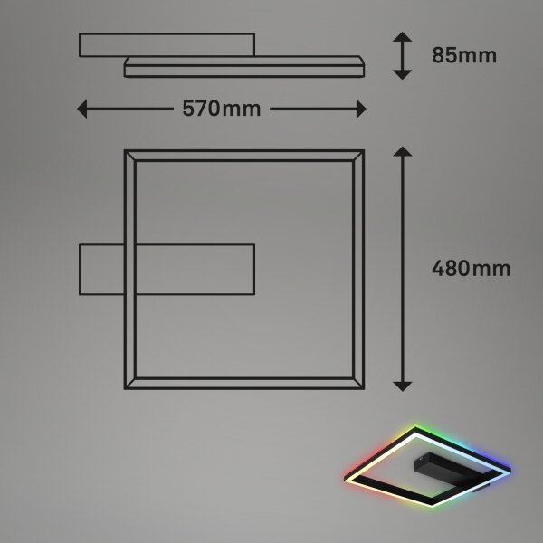 Lustră LED RGBW dimabilă aplicată FRAME LED/18W/230V 2700-6500K Brilo + telecomandă