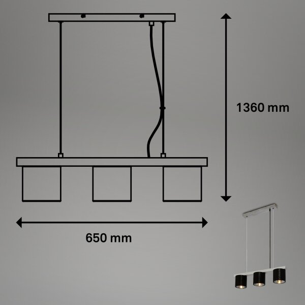 Lustră pe cablu LURI 3xE14/25W/230V Briloner