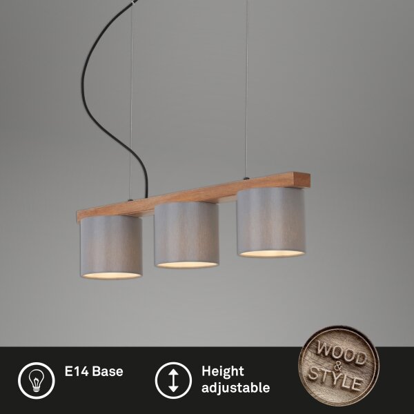 Lustră pe cablu RHON 3xE14/25W/230V Briloner