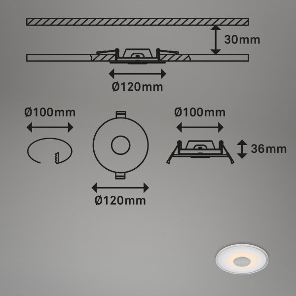 SET 3x corp de iluminat LED încastrat pentru baie LED/6W/230V IP44 crom Briloner