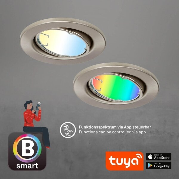 SET 3x corp de iluminat LED RGBW dimabil pentru baie GU10/4,9W/230V Tuya Brilo + telecomandă