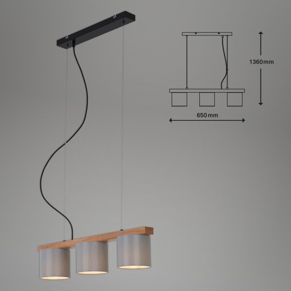 Lustră pe cablu RHON 3xE14/25W/230V Briloner