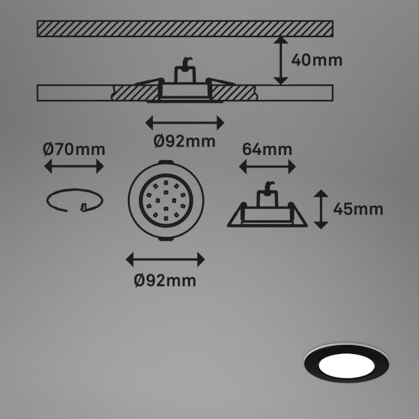 SET 3x plafonieră LED RGBW dimabilă pentru baie LED/4,8W/230V IP65 Briloner