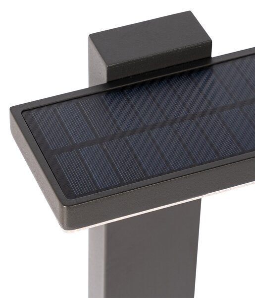 Stâlp de exterior gri închis 80 cm cu LED și lumină reglabilă pe panou solar - Sunnie