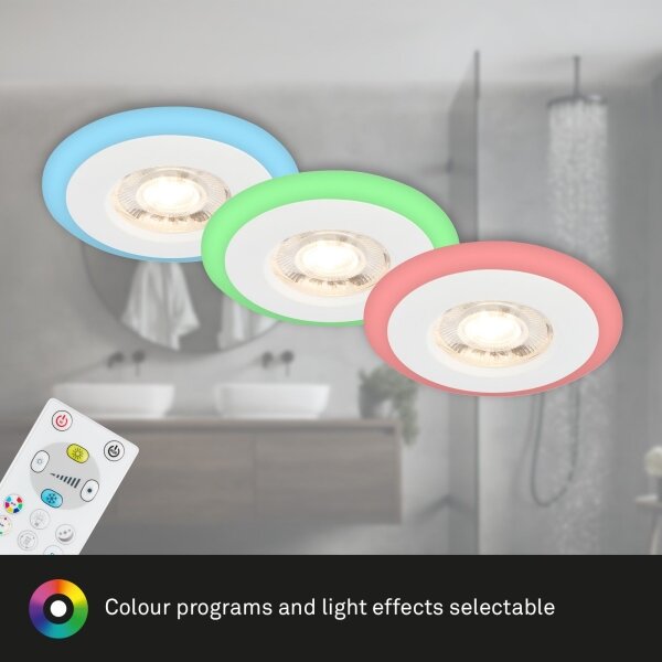 SET 3x corp de iluminat LED RGBW dimabil pentru baie LED/5W/230V IP44 Briloner + telecomandă