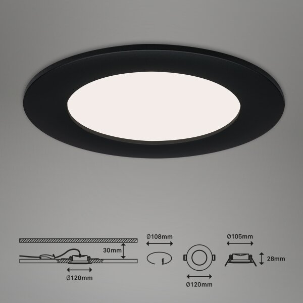 Brilo - Set de 3 corpuri LED încastrate pentru baie FLAT, 6W, 230V, IP44