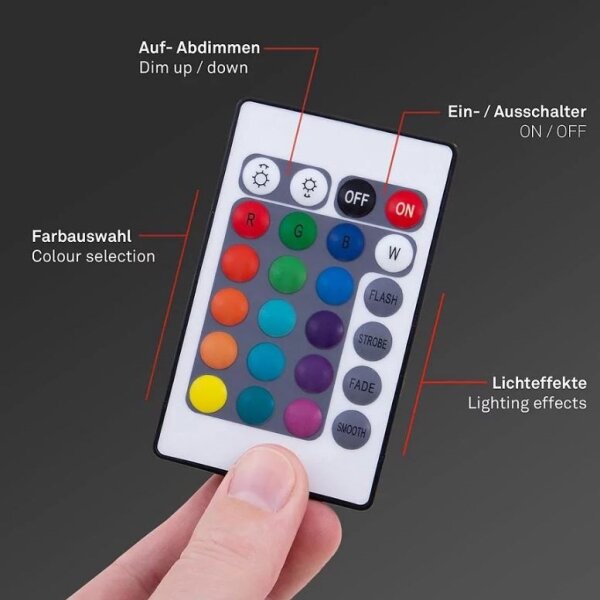 Bandă LED RGBW dimabilă 6,5m LED/22W/230V Brilo + telecomandă