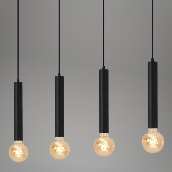 Lustră pe cablu LONGA 4xE27/60W/230V negru Briloner