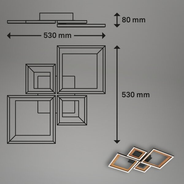 Lustră LED dimabilă aplicată FRAME LED/38W/230V Brilo