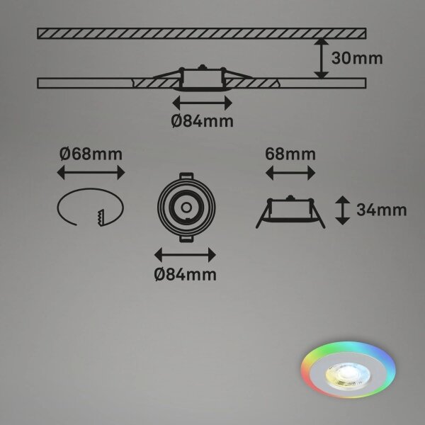 SET 3x corp de iluminat LED RGBW dimabil pentru baie LED/5W/230V IP44 Briloner + telecomandă