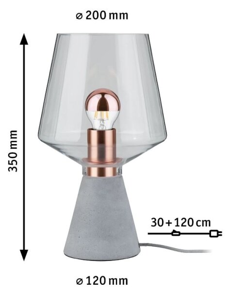 Lampă de masă 1xE27/20W NEORDIC YORIK 230V Paulmann 79665