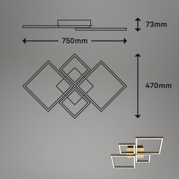 Lustră LED dimabilă aplicată FRAME LED/44W/230V Brilo