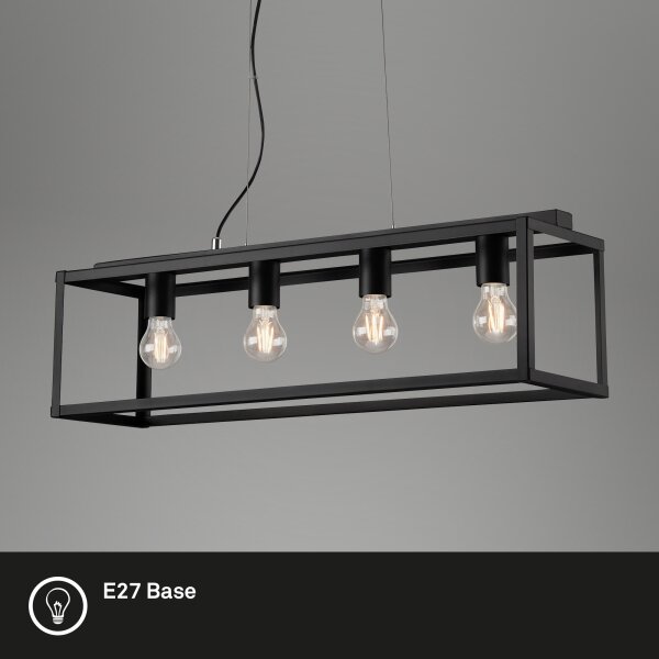 Lustră pe cablu BLACK STEEL 4xE27/40W/230V Briloner