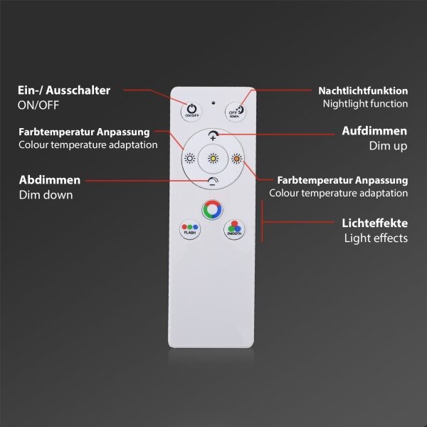 Plafonieră RGBW dimabilă SLIM LED/40W/230V Brilo + telecomandă