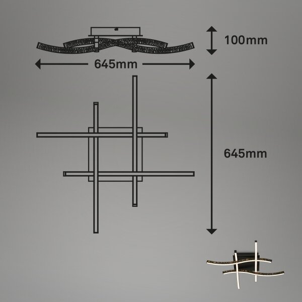 Lustră LED aplicată REY 4xLED/6W/230V negru Brilo