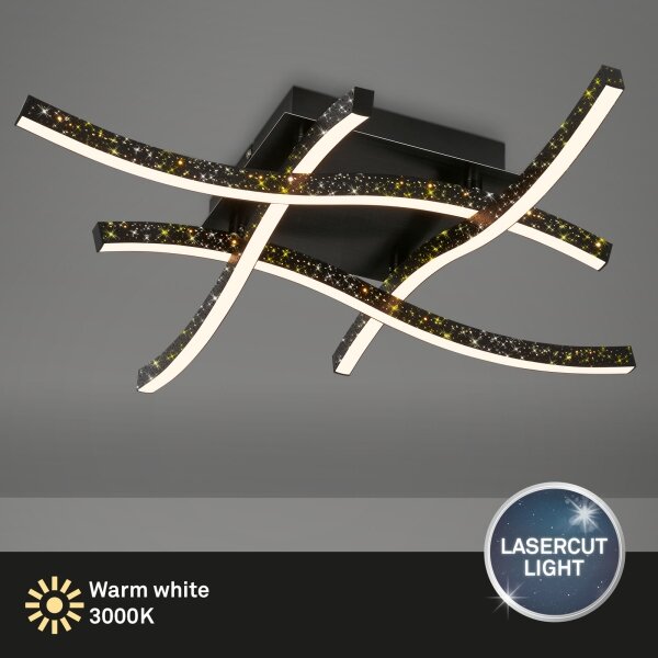 Lustră LED aplicată REY 4xLED/6W/230V negru Brilo