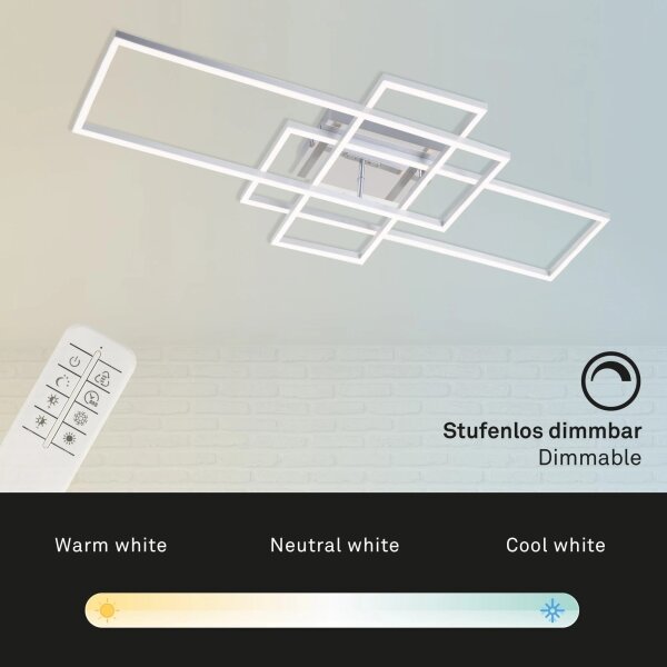 Lustră LED dimabilă aplicată FRAME LED/51W/230V crom Brilo + telecomandă