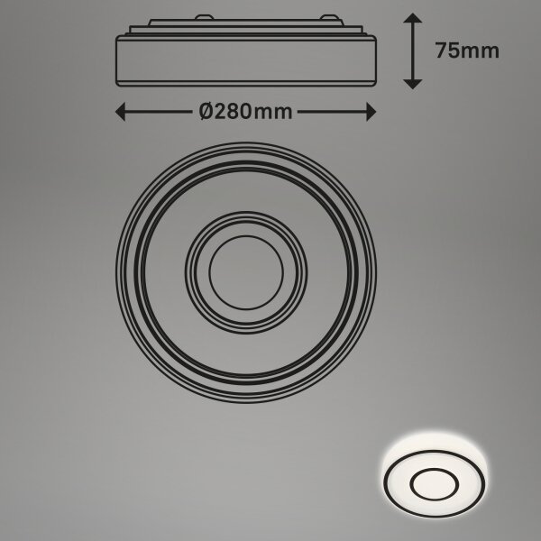 Plafonieră LED SIRKEL LED/12W/230V negru Briloner