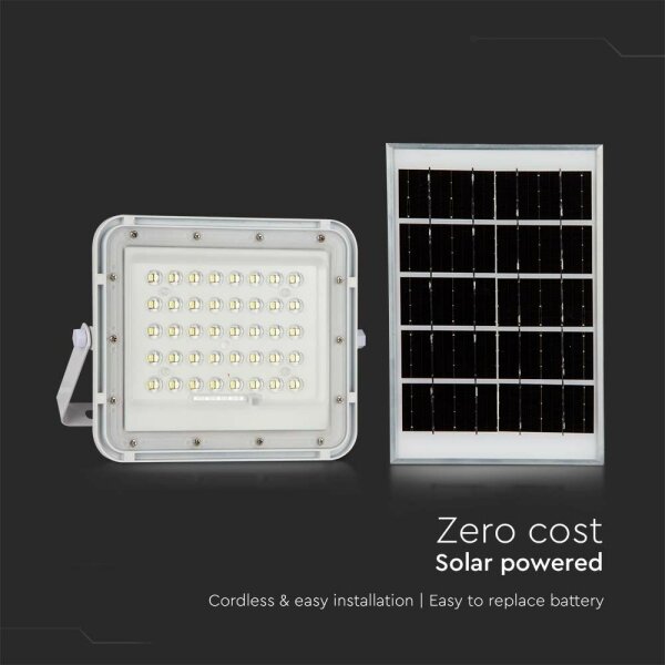 Proiector LED solar de exterior LED/6W/3,2V IP65 4000K alb + telecomandă