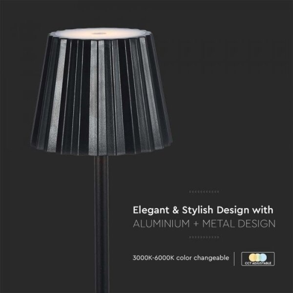 Lampă de birou LED reglabilă, reîncărcabilă, 4W, 3000-6000K, 1800 mAh, negru