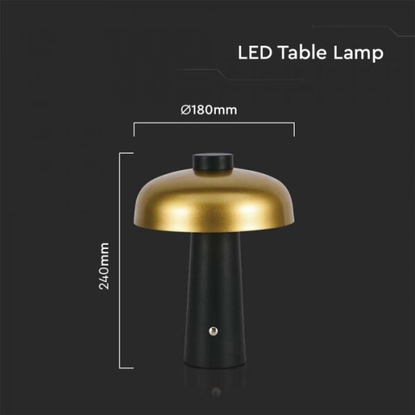 Lampă LED birou, reglabilă, reîncărcabilă, 3W, 5V, 3000-6000K, 1800 mAh, negru/a