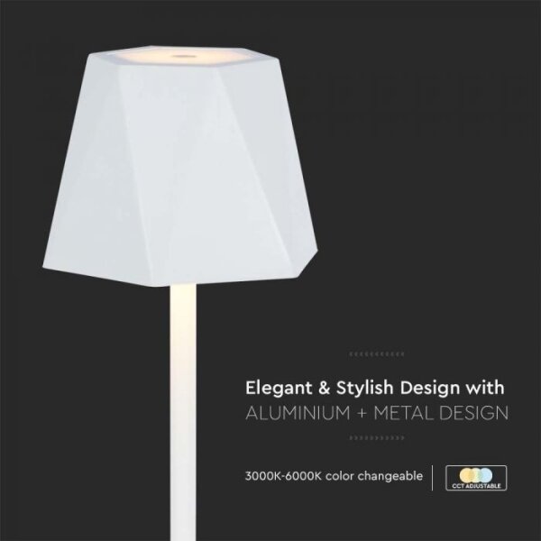 Lampă de birou LED reglabilă, reîncărcabilă, 4W, 5V, 3000-6000K, 1800 mAh, albă