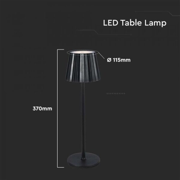 Lampă de birou LED reglabilă, reîncărcabilă, 4W, 3000-6000K, 1800 mAh, negru