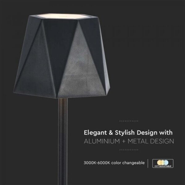 Lampă de birou LED reglabilă, reîncărcabilă, 4W, 3000-6000K, 1800 mAh, negru