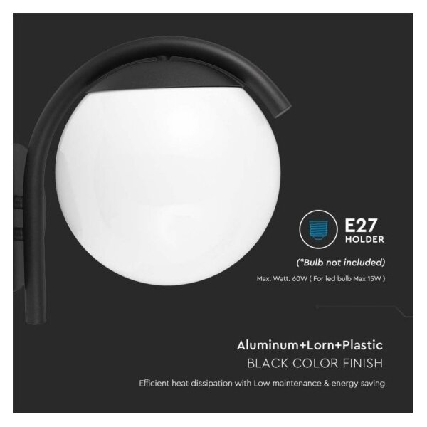 Lampă de perete de exterior 1xE27/60W/230V IP44 negru
