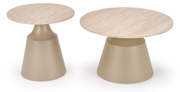 Set 2 masute de cafea Zammia (travertin + cașmir). 1156450