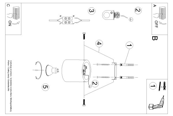 Plafonieră LED FRIDA 1xGU10/7W/230V beton Brilagi