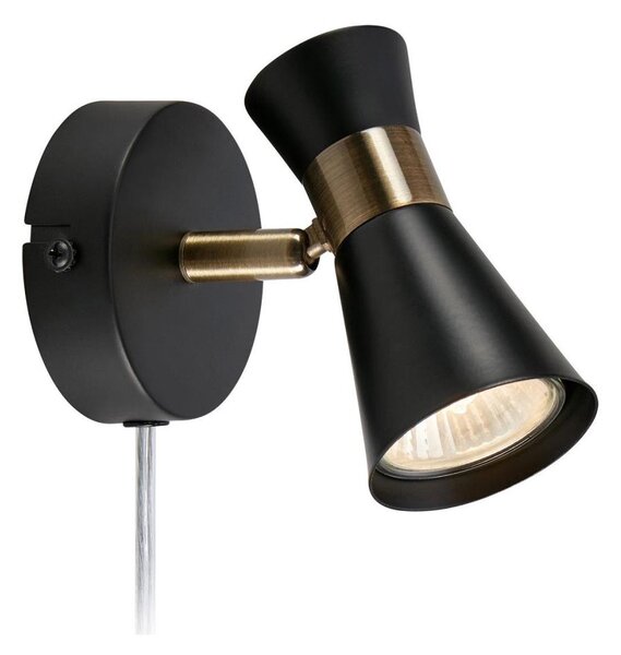 Spot de perete FOLIE 1xGU10/7W/230V negru/alamă Markslöjd 108625