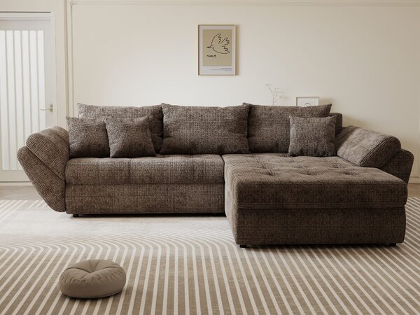 Colțar extensibil dumonde cu ladă de depozitare Loana Cremona Maro-bej II 270x185 cm