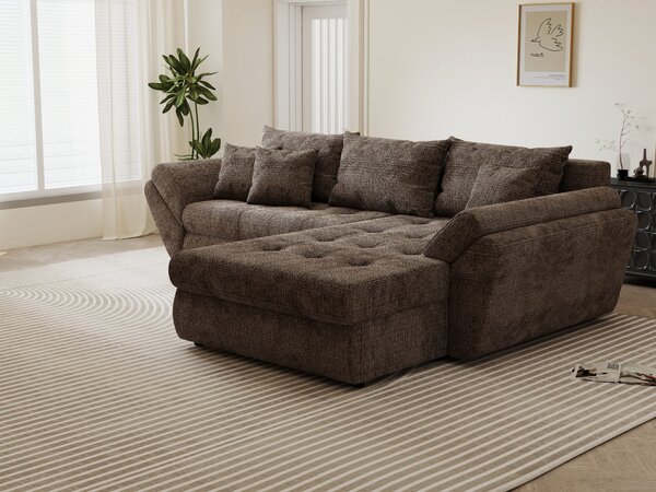 Colțar extensibil dumonde cu ladă de depozitare Loana Cremona Maro-bej II 270x185 cm