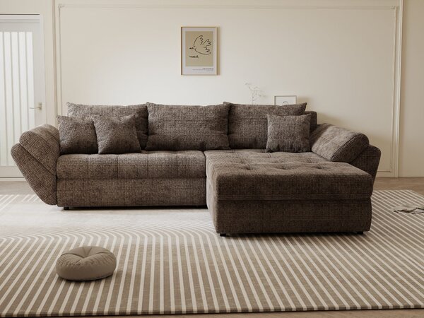 Colțar extensibil dumonde cu ladă de depozitare Loana Cremona Maro-bej II 270x185 cm