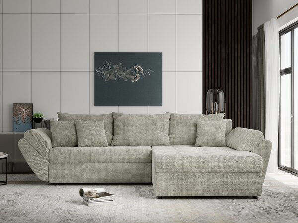 Colțar extensibil dumonde cu ladă de depozitare Loana Cremona Bej II 270x185 cm