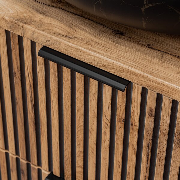 Comad Xilo dulap 60x46x57 cm sub chiuveta pe perete negru-stejar XILO BLACK WOTAN 82-60-D-2S