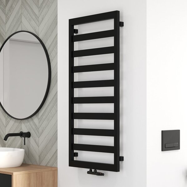 Oltens Benk calorifer de baie scară 115x50 cm negru mat 55005300