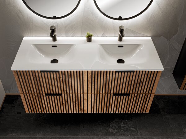 Comad Xilo dulap 60x46x57 cm sub chiuveta pe perete negru-stejar XILO BLACK WOTAN 82-60-D-2S